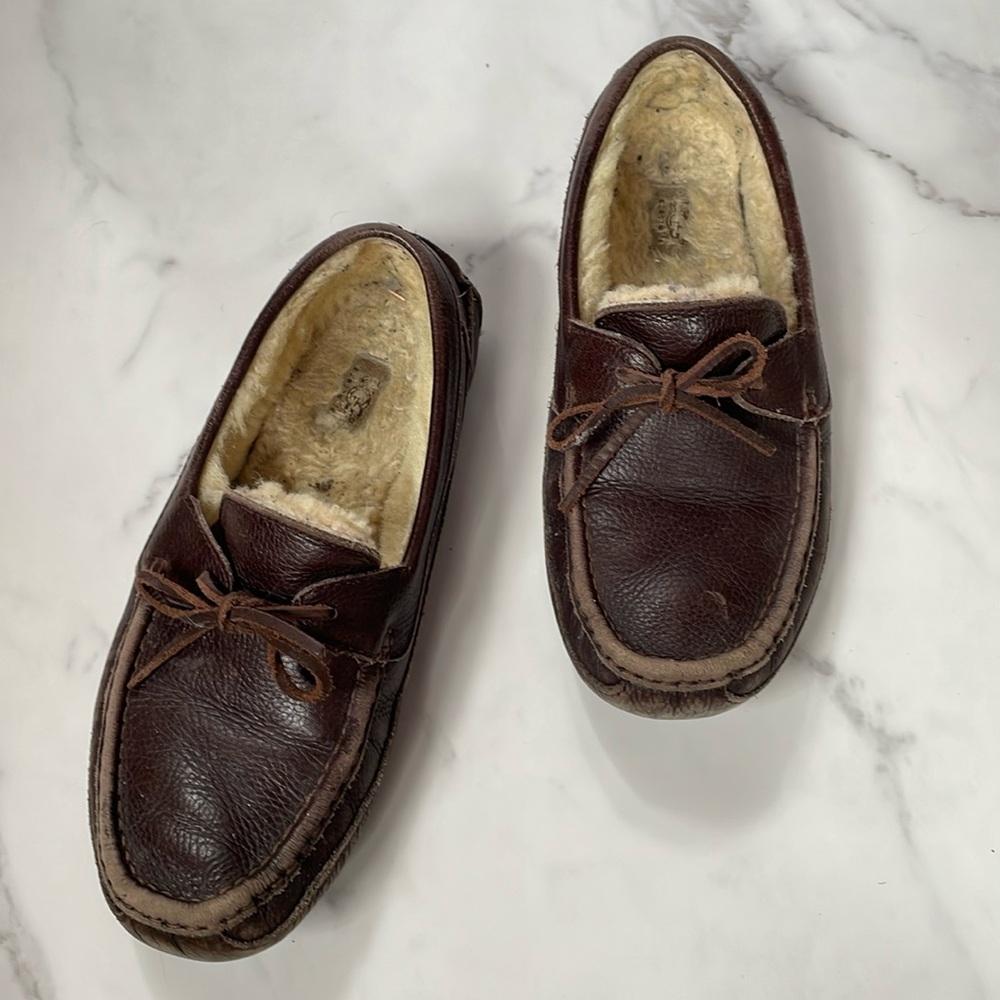 Ugg Australia Men’s dark Brown Leather House Shoes